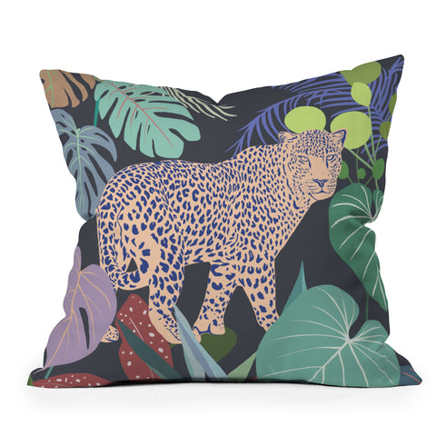 Uzualsunday Hello Leopard Outdoor Throw Pillow