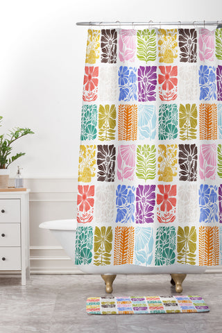 Valentina Ramos Bloom Blocks Shower Curtain And Mat