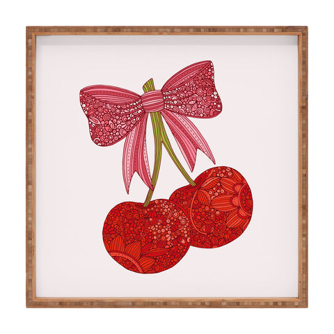 Valentina Ramos Cherries with a bow Square Tray