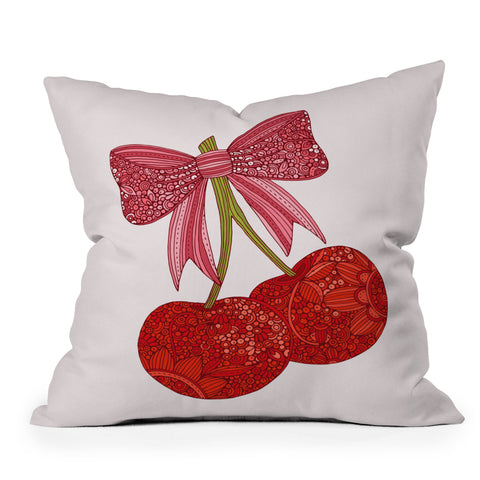 Valentina Ramos Cherries with a bow Throw Pillow