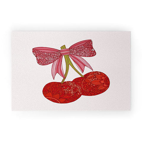 Valentina Ramos Cherries with a bow Welcome Mat