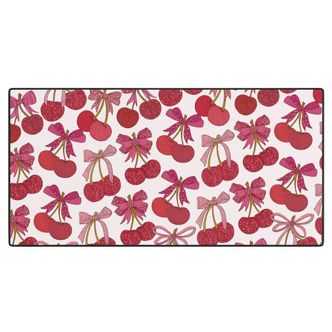 Valentina Ramos Cherries with a bow Desk Mat