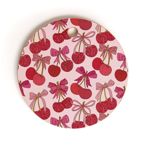 Valentina Ramos Cherries with bows pattern Cutting Board Round