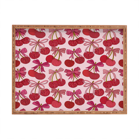 Valentina Ramos Cherries with bows pattern Rectangular Tray