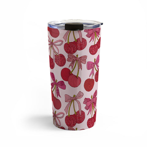 Valentina Ramos Cherries with bows pattern Travel Mug
