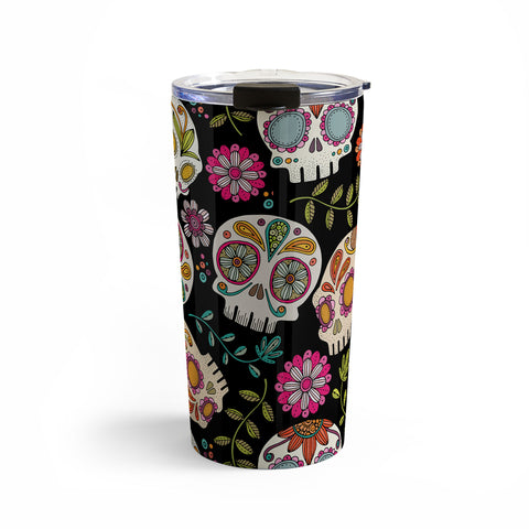 Valentina Ramos Colorful Sugar Skulls pattern Travel Mug