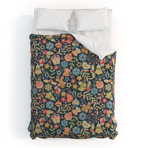 Valentina Ramos Cute Little Christmas blue Duvet Cover