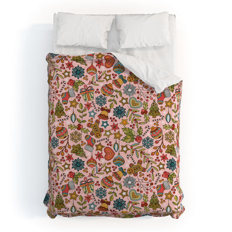 Valentina Ramos Cute Little Christmas pink Duvet Cover