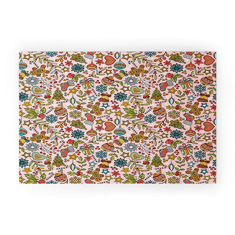 Valentina Ramos Cute Little Christmas pink Welcome Mat