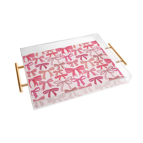 Valentina Ramos Cute Pink Bows Acrylic Tray