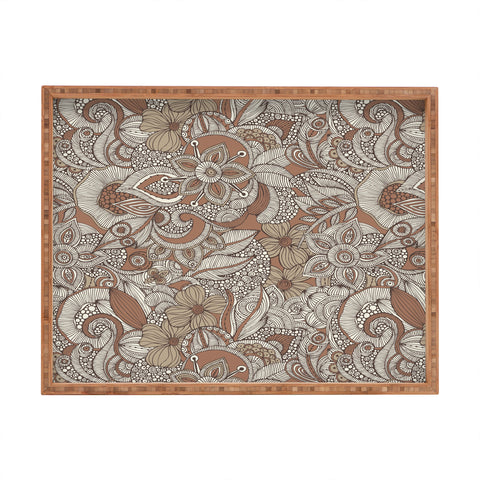 Valentina Ramos Doodles Mocha Mousse Rectangular Tray