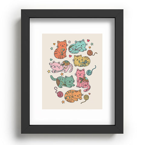 Valentina Ramos Floral Cats and Yarn Recessed Framing Rectangle