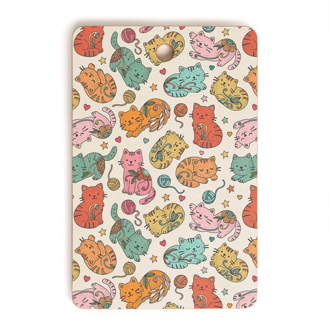 Valentina Ramos Floral Cats and Yarn Cutting Board Rectangle