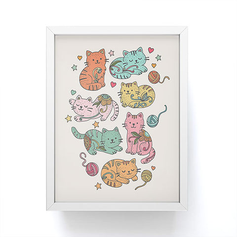 Valentina Ramos Floral Cats and Yarn Framed Mini Art Print