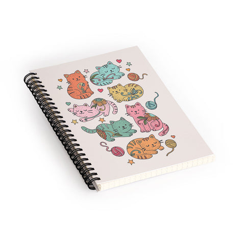 Valentina Ramos Floral Cats and Yarn Spiral Notebook