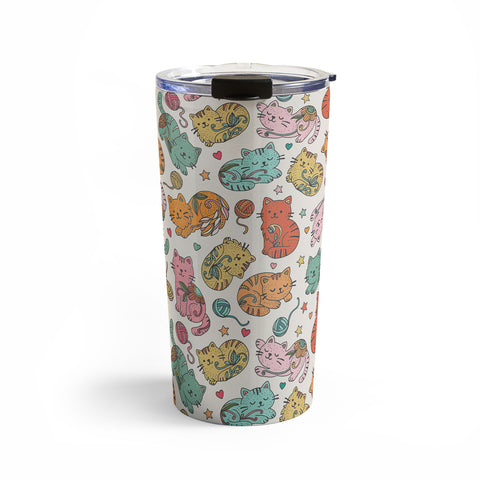 Valentina Ramos Floral Cats and Yarn Travel Mug