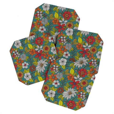 Valentina Ramos Floral Whimsy blue Coaster Set