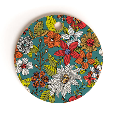 Valentina Ramos Floral Whimsy blue Cutting Board Round