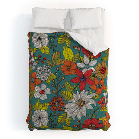 Valentina Ramos Floral Whimsy blue Duvet Cover
