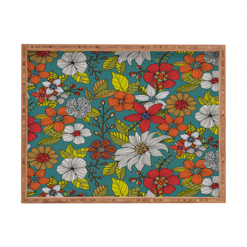 Valentina Ramos Floral Whimsy blue Rectangular Tray