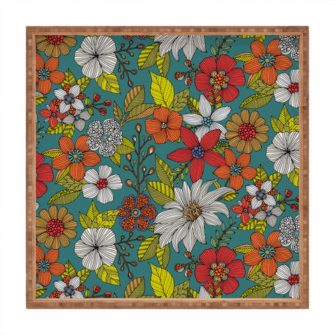 Valentina Ramos Floral Whimsy blue Square Tray