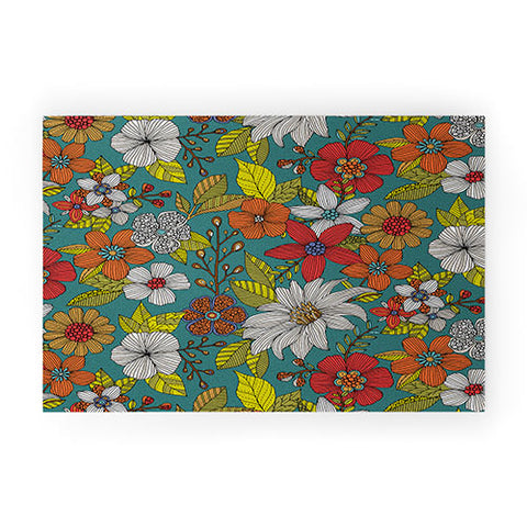 Valentina Ramos Floral Whimsy blue Welcome Mat