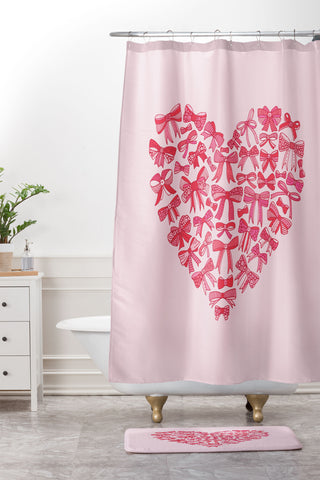 Valentina Ramos Heart full of bows Shower Curtain And Mat