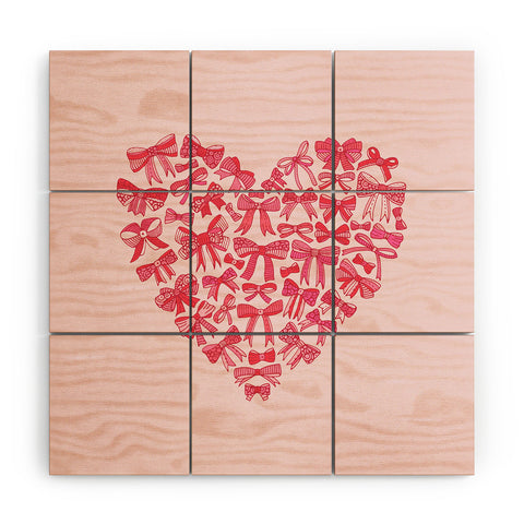 Valentina Ramos Heart full of bows Wood Wall Mural