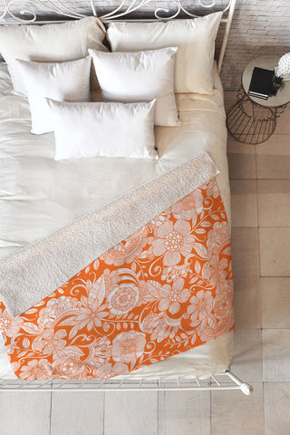 Valentina Ramos Lola in Orange Fleece Throw Blanket