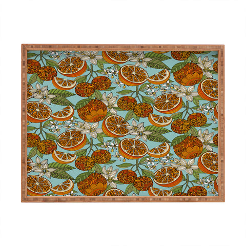 Valentina Ramos Oranges and Flowers Rectangular Tray