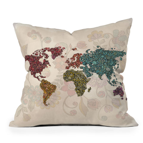 Valentina Ramos Paisley World Outdoor Throw Pillow
