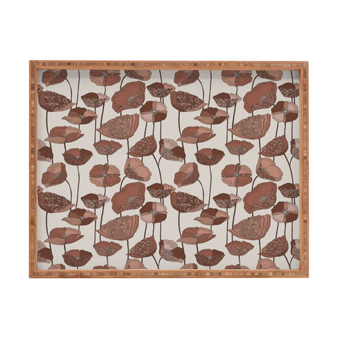 Valentina Ramos Poppies Mocha Mousse Rectangular Tray