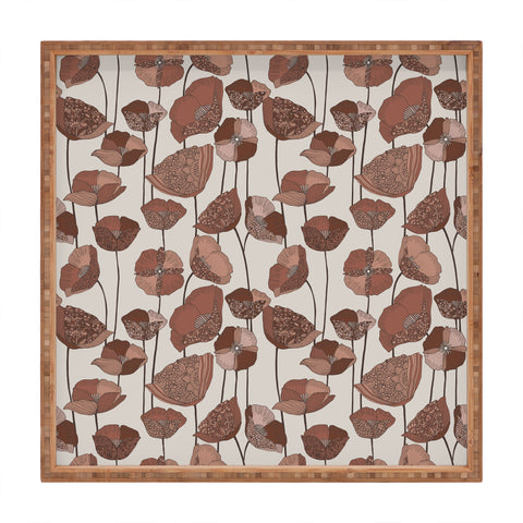Valentina Ramos Poppies Mocha Mousse Square Tray