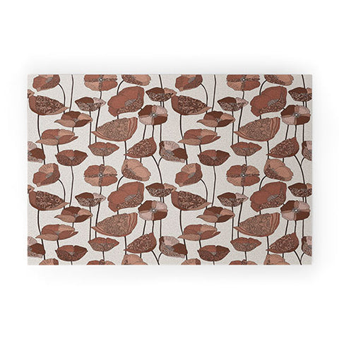 Valentina Ramos Poppies Mocha Mousse Welcome Mat