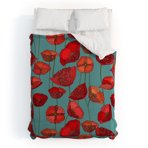 Valentina Ramos Poppy Patch blue Duvet Cover
