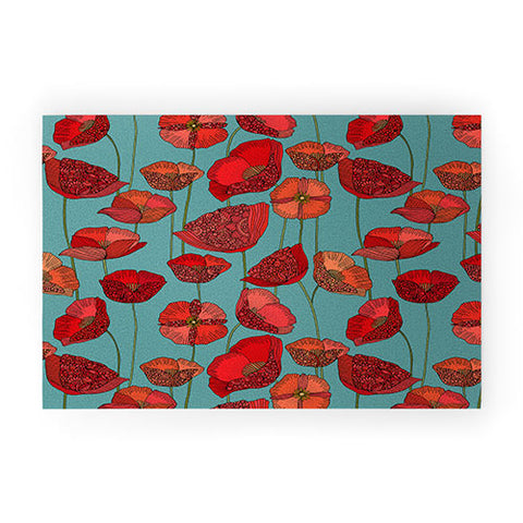 Valentina Ramos Poppy Patch blue Welcome Mat
