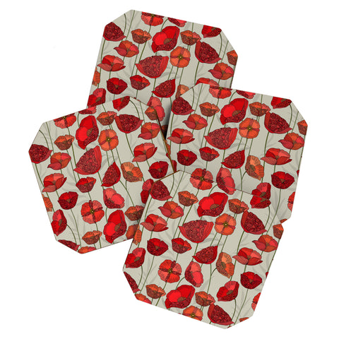 Valentina Ramos Poppy Patch grey Coaster Set