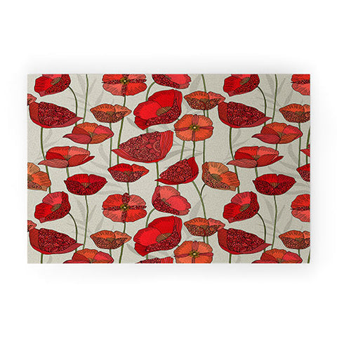 Valentina Ramos Poppy Patch grey Welcome Mat