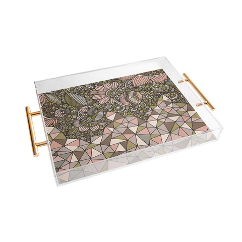 Valentina Ramos Triangle and Flowers Acrylic Tray