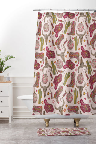 Valentina Ramos Western Disco Dreams Shower Curtain And Mat