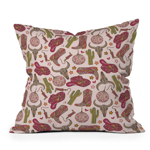 Valentina Ramos Western Disco Dreams Outdoor Throw Pillow