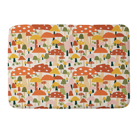 Valeria Frustaci autumnal mushrooms Memory Foam Bath Mat