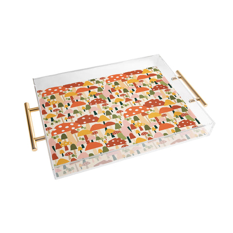 Valeria Frustaci autumnal mushrooms Acrylic Tray