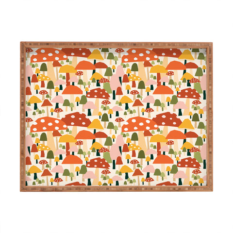 Valeria Frustaci autumnal mushrooms Rectangular Tray
