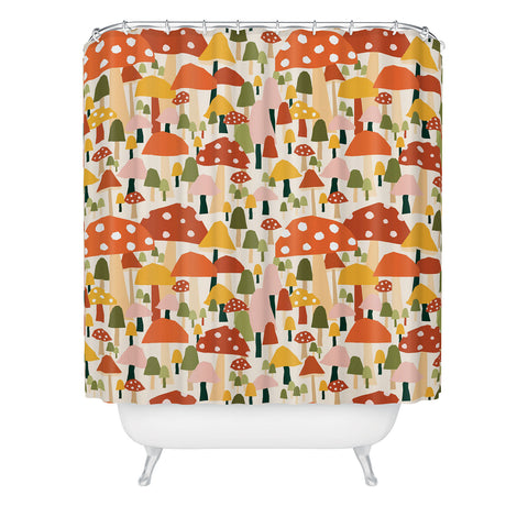 Valeria Frustaci autumnal mushrooms Shower Curtain