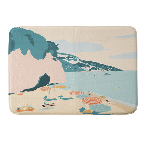 Valeria Frustaci Beach of Positano in Italy Memory Foam Bath Mat