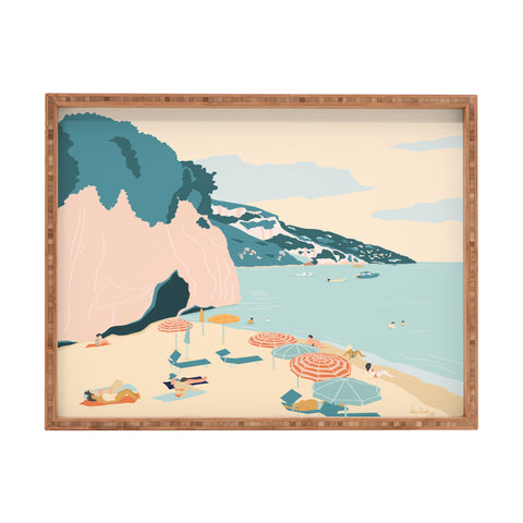 Valeria Frustaci Beach of Positano in Italy Rectangular Tray