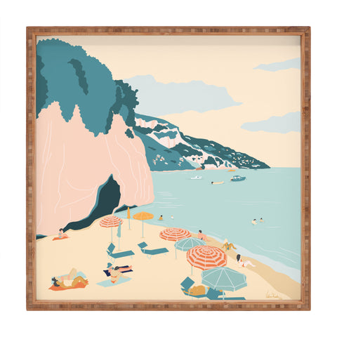 Valeria Frustaci Beach of Positano in Italy Square Tray