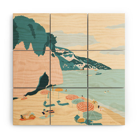 Valeria Frustaci Beach of Positano in Italy Wood Wall Mural