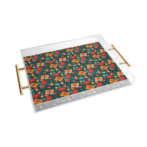 Valeria Frustaci Christmas pattern Acrylic Tray